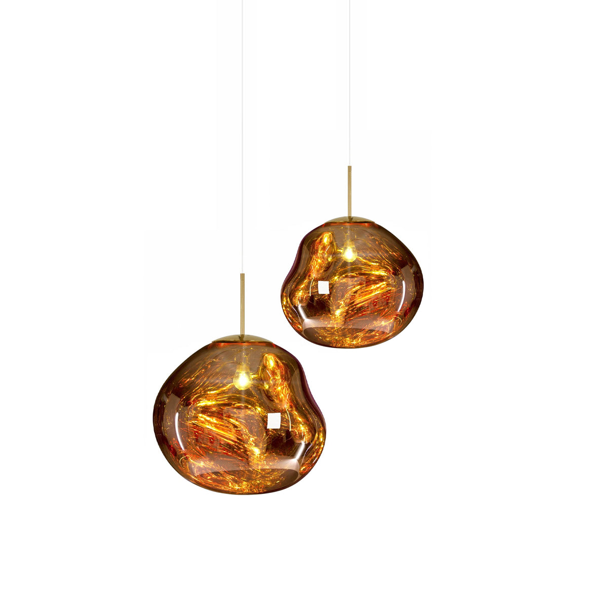 Pendant Lamp Modern with Sculptural Irregular Glass Shades Multi-Head Cluster