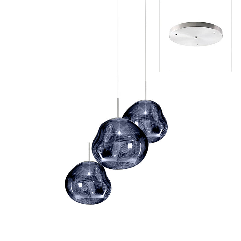 Pendant Lamp Modern with Sculptural Irregular Glass Shades Multi-Head Cluster