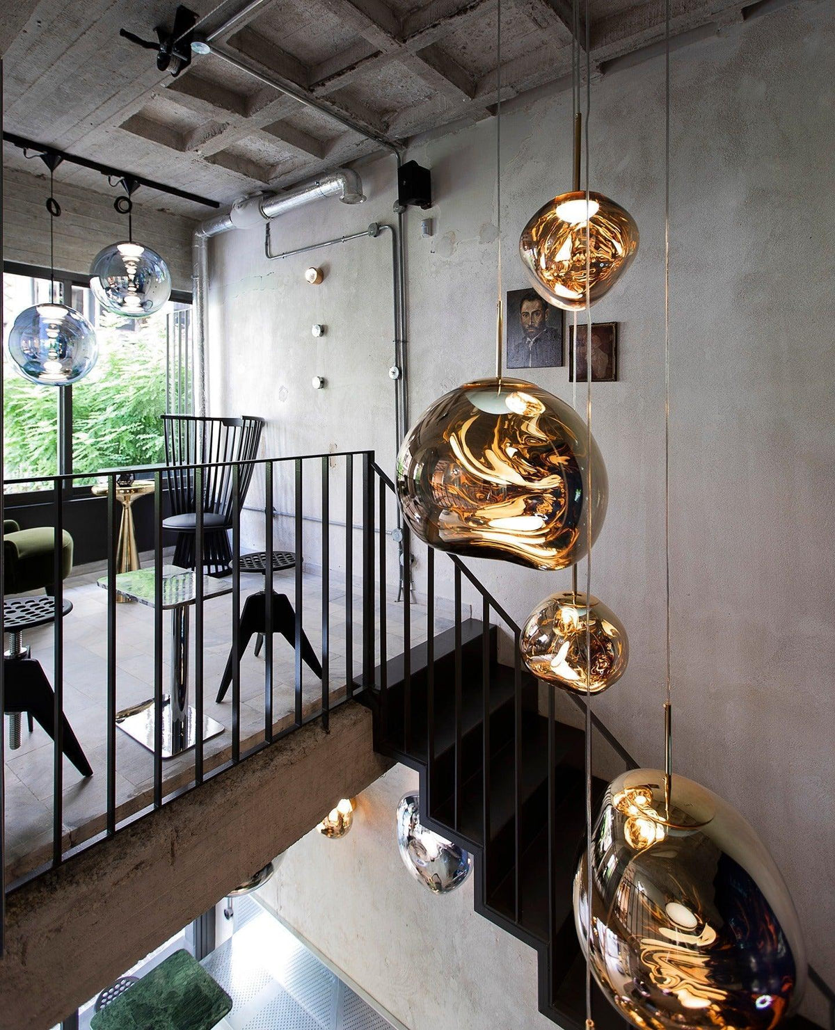 Pendant Lamp Modern with Sculptural Irregular Glass Shades Multi-Head Cluster