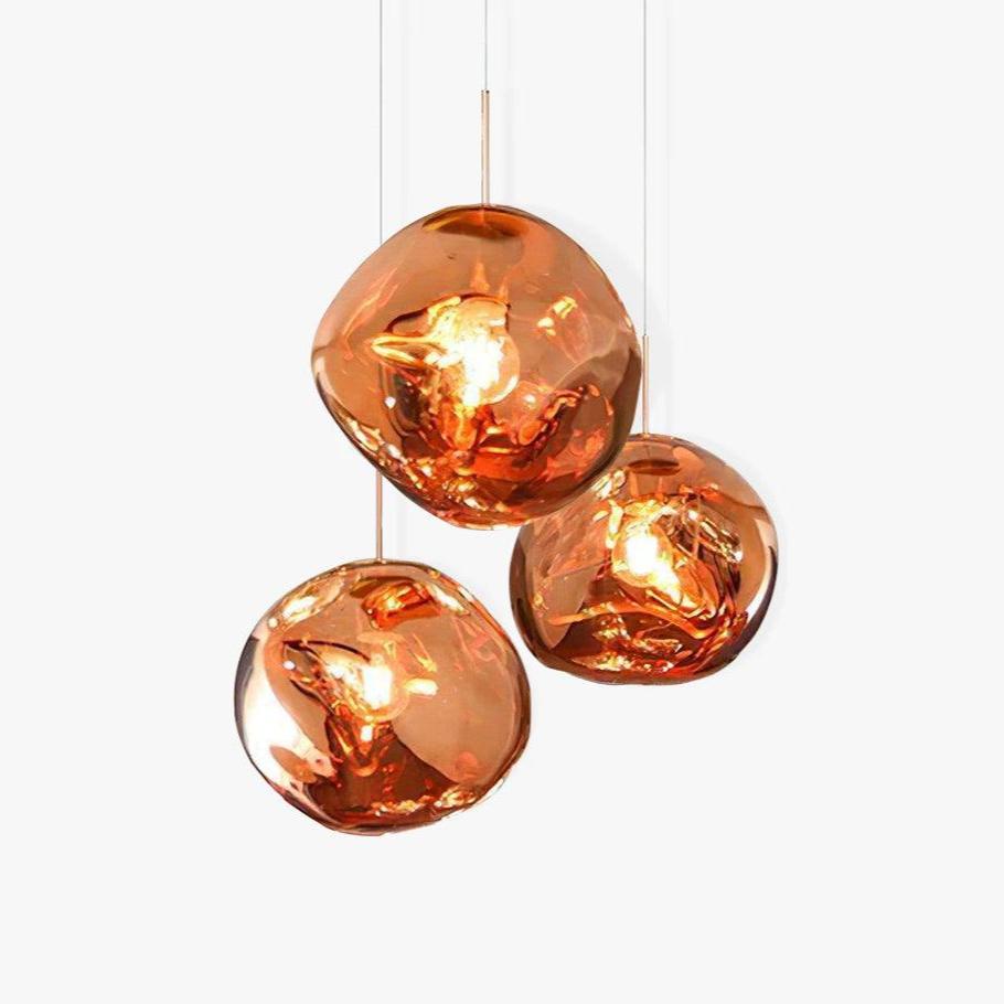 Pendant Lamp Modern with Sculptural Irregular Glass Shades Multi-Head Cluster