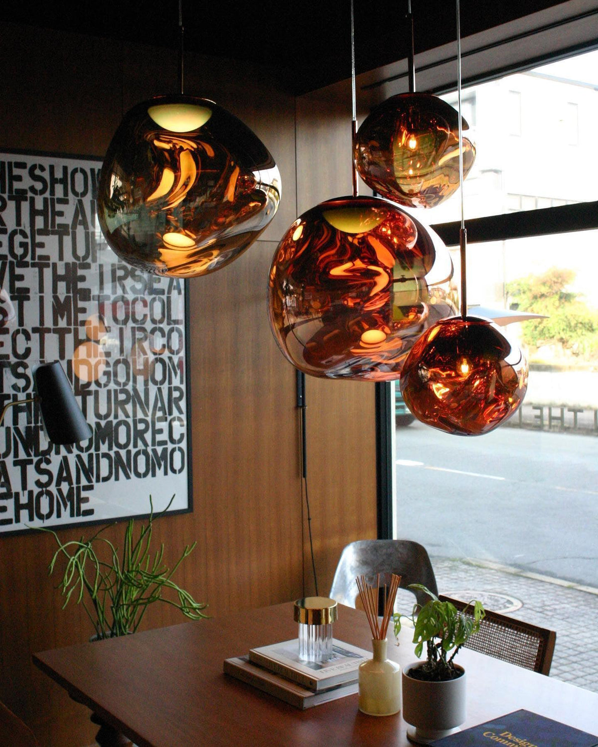 Pendant Lamp Modern with Sculptural Irregular Glass Shades Multi-Head Cluster