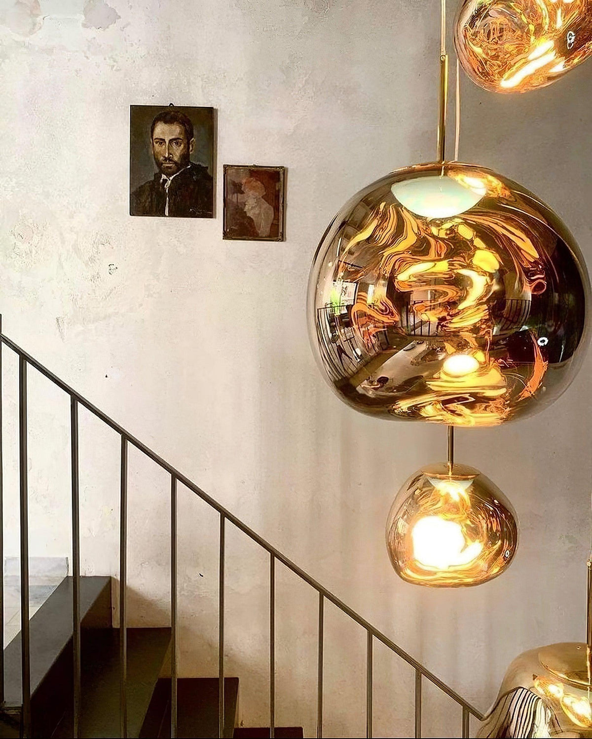 Pendant Lamp Modern with Sculptural Irregular Glass Shades Multi-Head Cluster