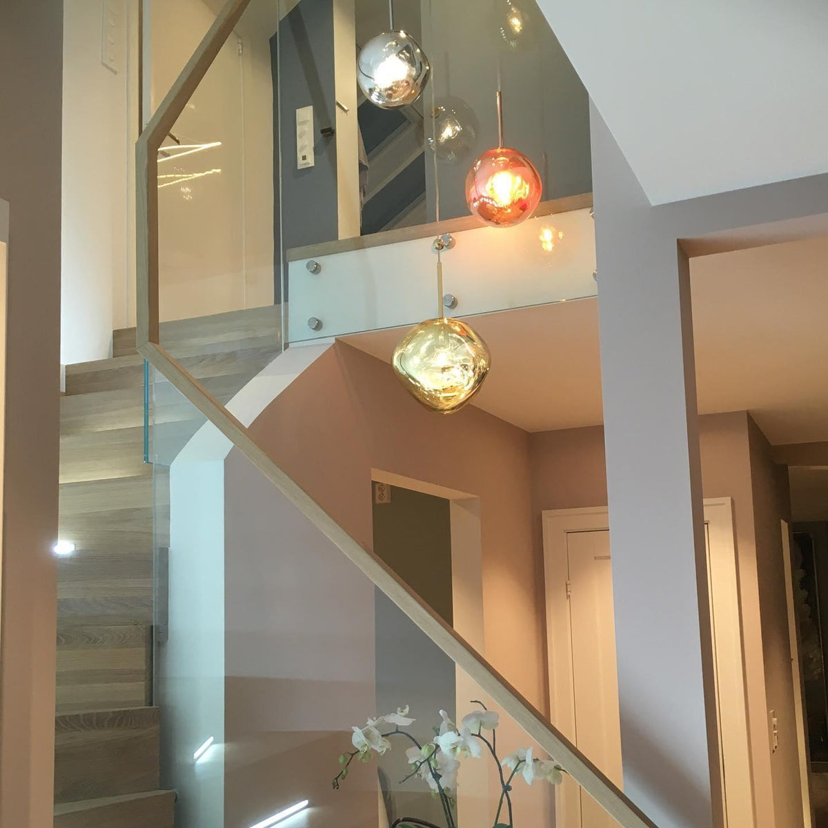 Pendant Lamp Modern with Sculptural Irregular Glass Shades Multi-Head Cluster