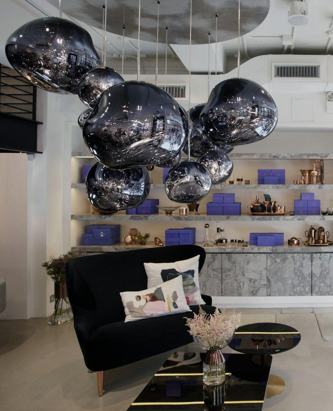 Pendant Lamp Modern with Sculptural Irregular Glass Shades Multi-Head Cluster