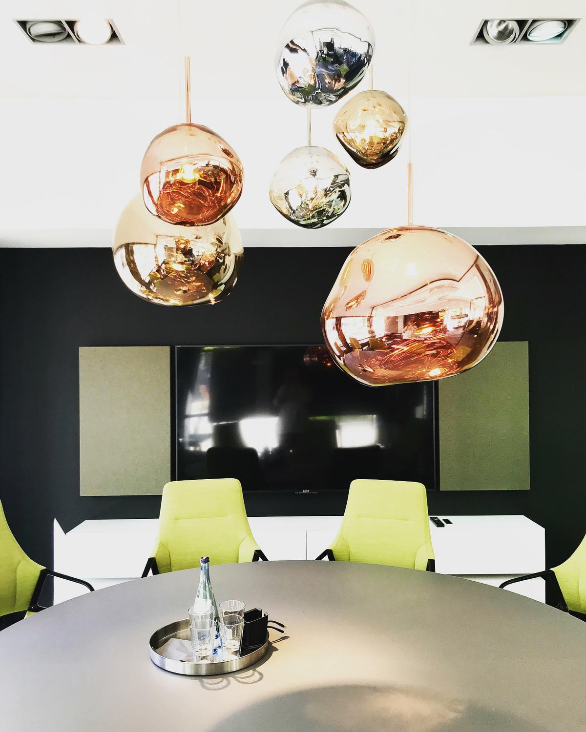 Pendant Lamp Modern with Sculptural Irregular Glass Shades Multi-Head Cluster