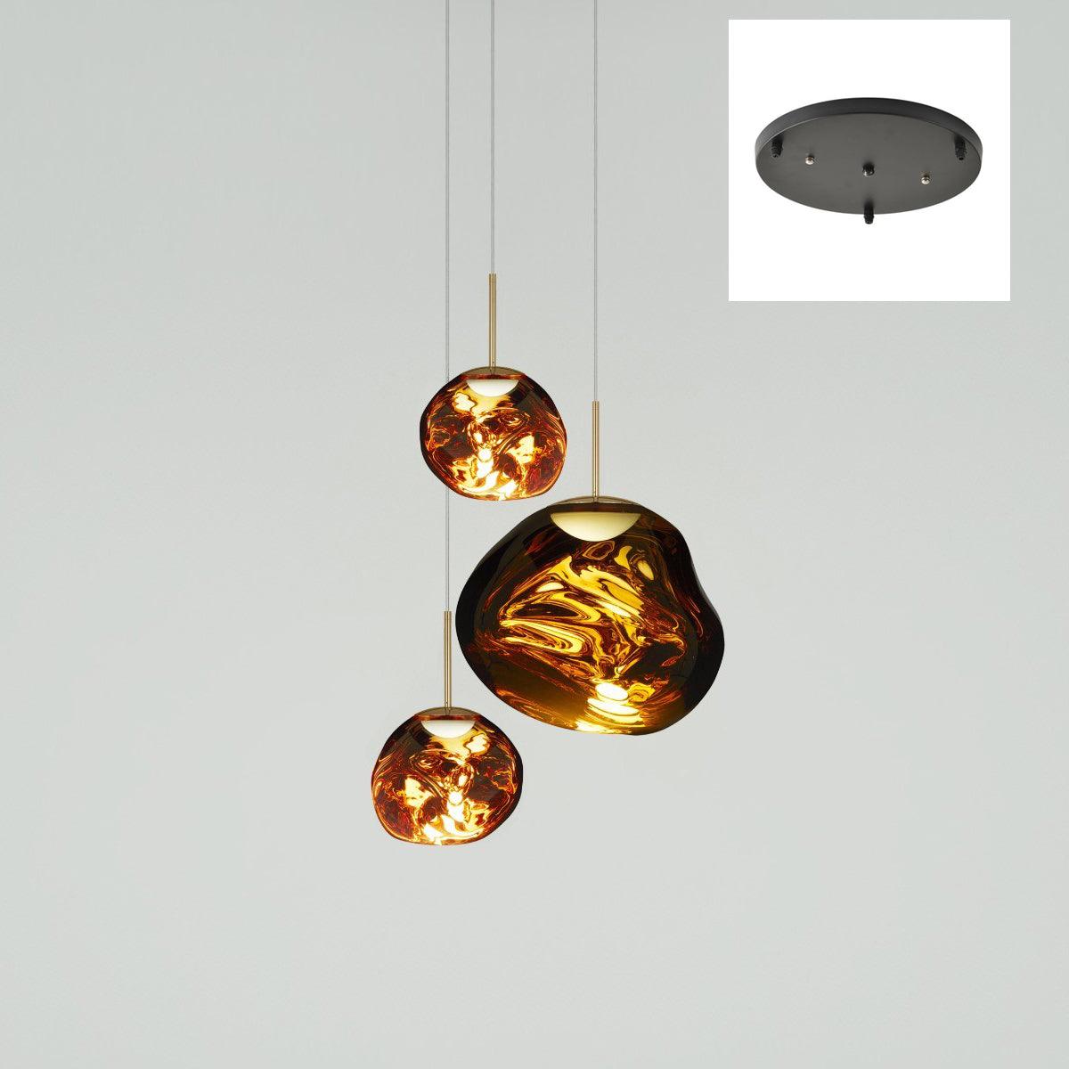 Pendant Lamp Modern with Sculptural Irregular Glass Shades Multi-Head Cluster