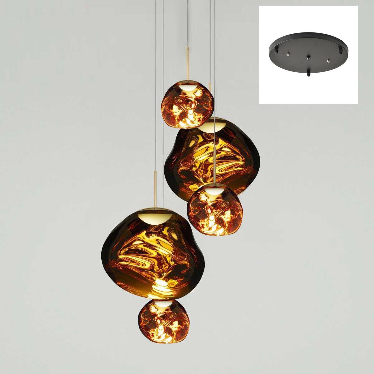 Pendant Lamp Modern with Sculptural Irregular Glass Shades Multi-Head Cluster