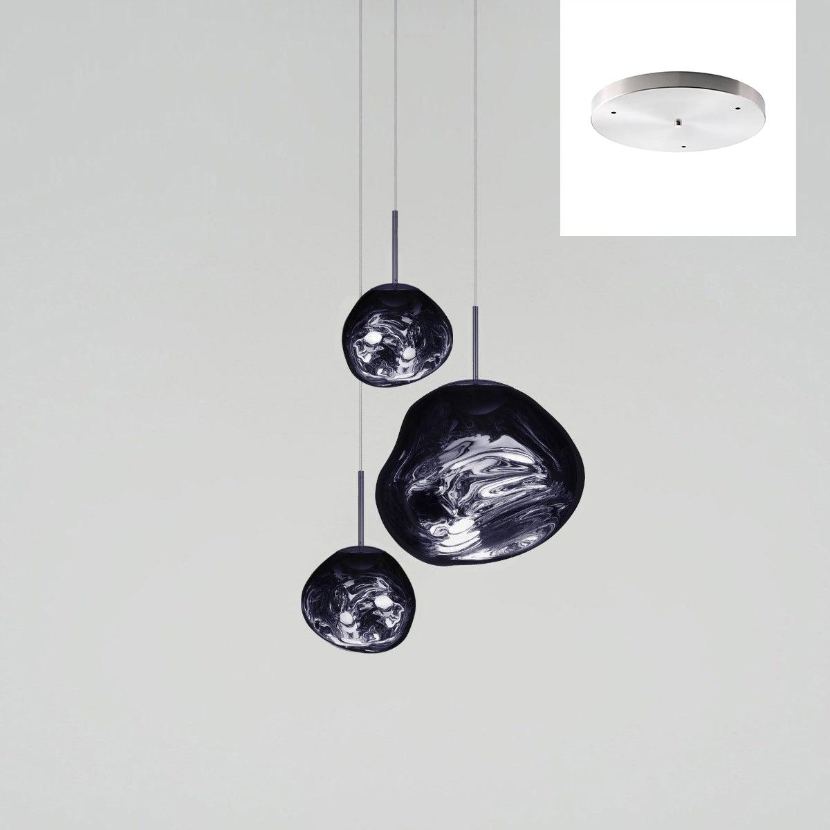 Pendant Lamp Modern with Sculptural Irregular Glass Shades Multi-Head Cluster