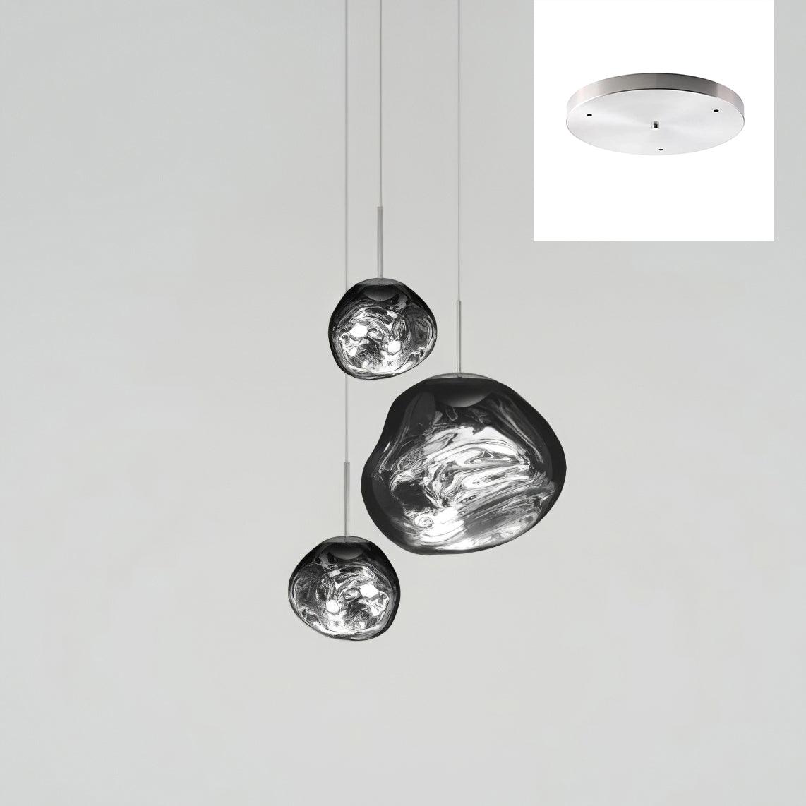 Pendant Lamp Modern with Sculptural Irregular Glass Shades Multi-Head Cluster