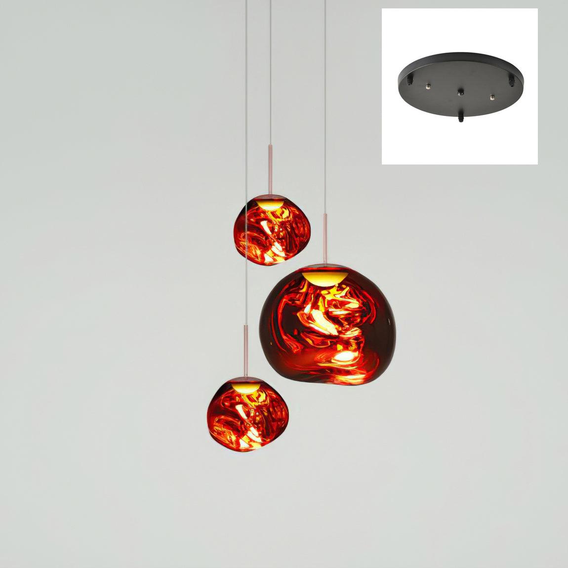 Pendant Lamp Modern with Sculptural Irregular Glass Shades Multi-Head Cluster