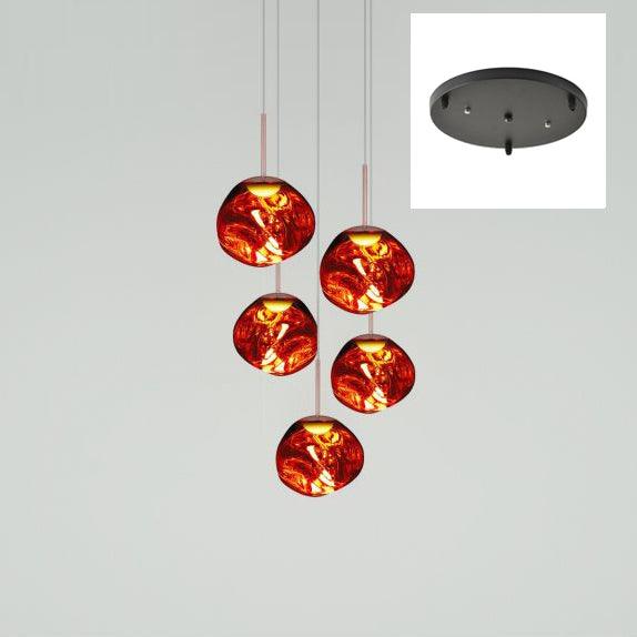 Pendant Lamp Modern with Sculptural Irregular Glass Shades Multi-Head Cluster