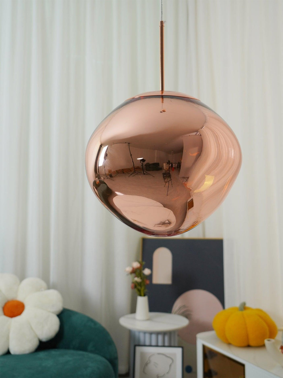 Pendant Lamp Modern with Sculptural Irregular Glass Shades Multi-Head Cluster