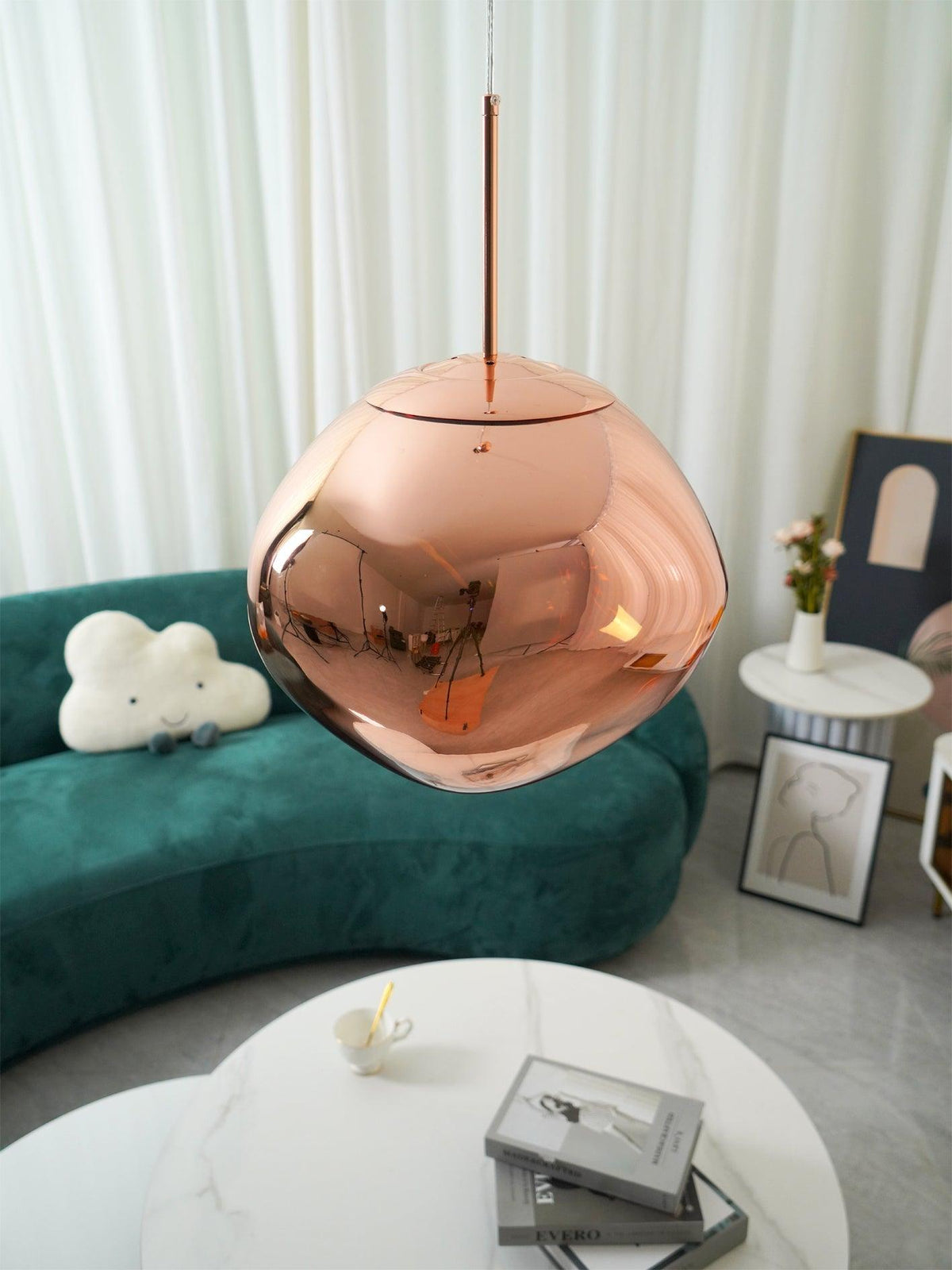 Pendant Lamp Modern with Sculptural Irregular Glass Shades Multi-Head Cluster