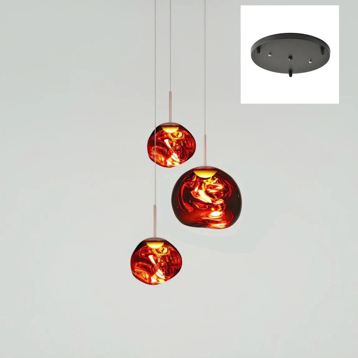 Pendant Lamp Modern with Sculptural Irregular Glass Shades Multi-Head Cluster