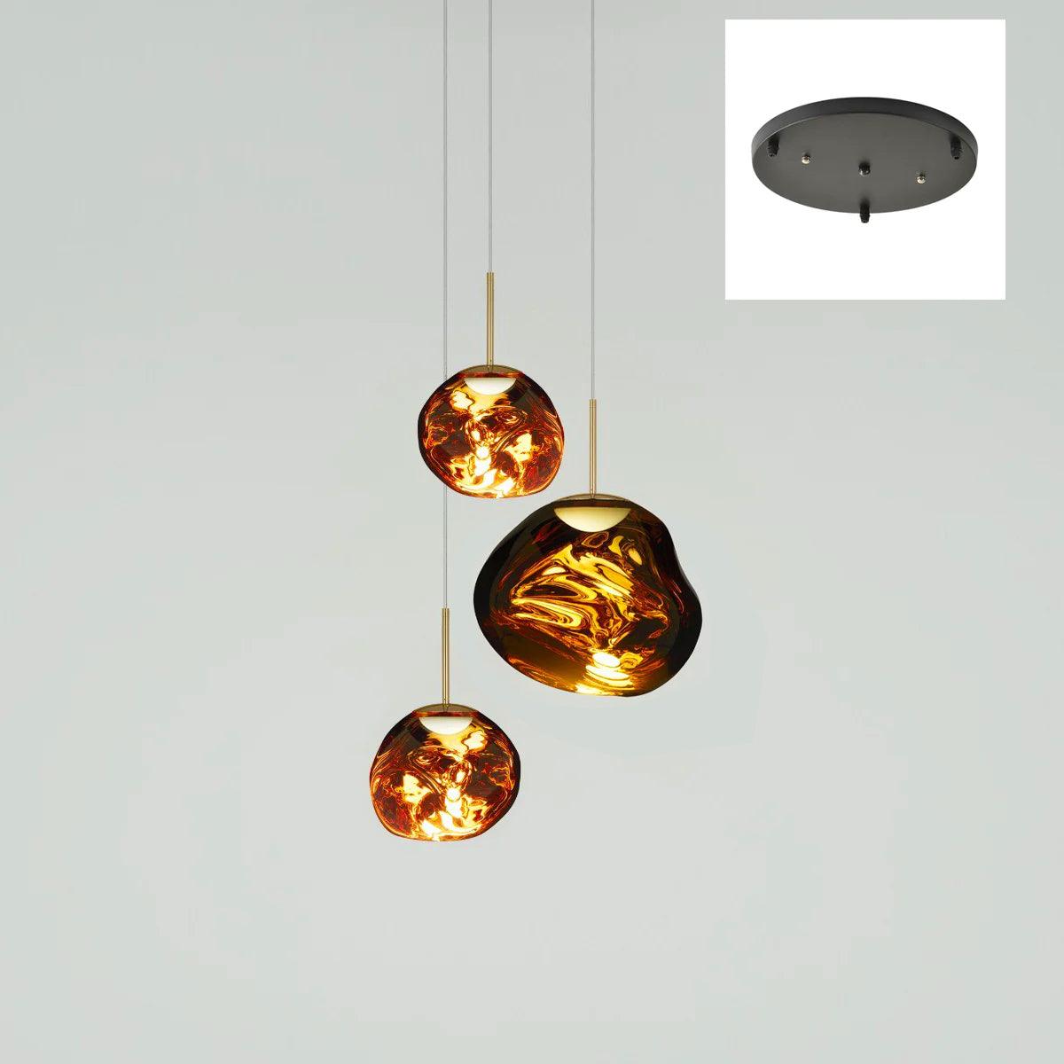 Pendant Lamp Modern with Sculptural Irregular Glass Shades Multi-Head Cluster ##POS:99##