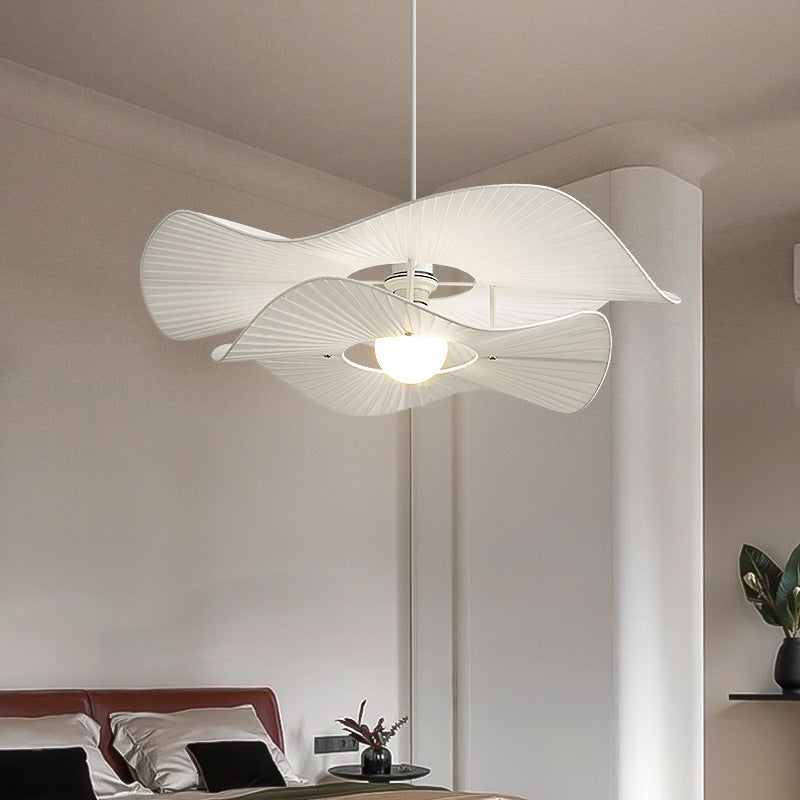 Pendant Lamp Modern with Wave Fabric Shade and Adjustable Cable