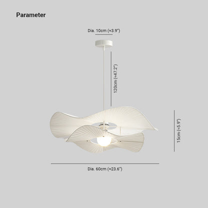 Pendant Lamp Modern with Wave Fabric Shade and Adjustable Cable