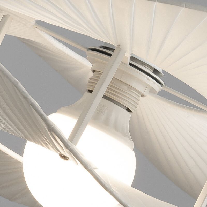 Pendant Lamp Modern with Wave Fabric Shade and Adjustable Cable