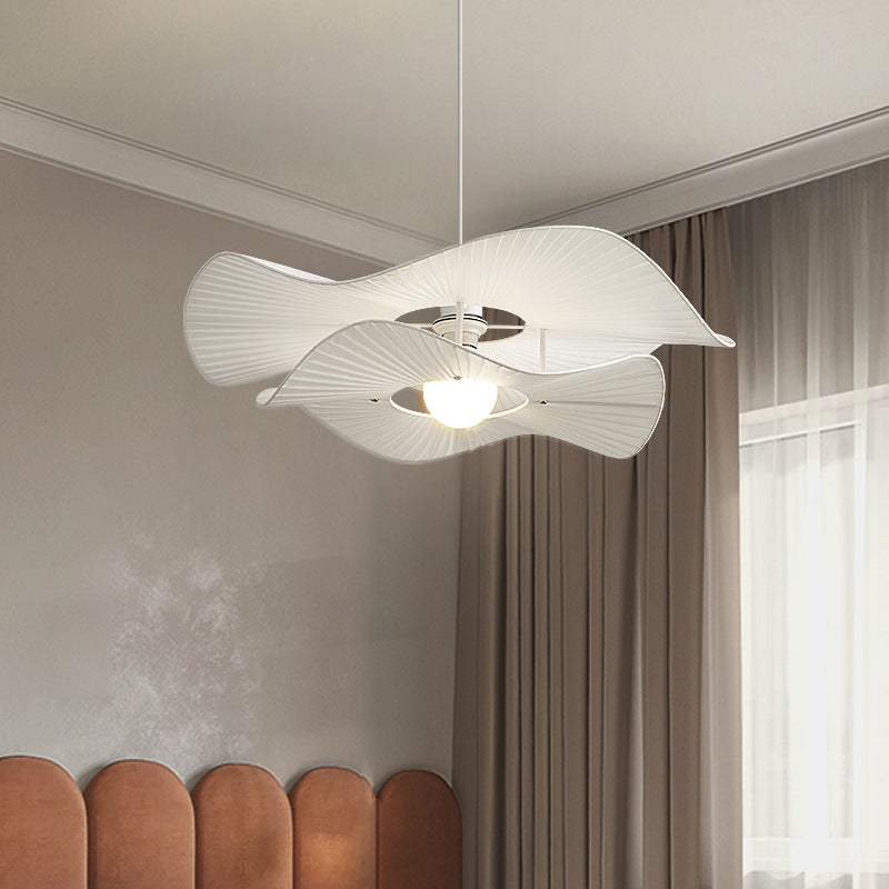 Pendant Lamp Modern with Wave Fabric Shade and Adjustable Cable