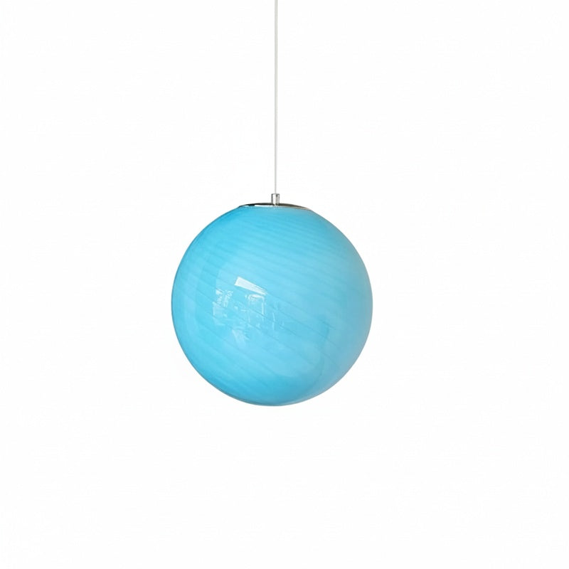 Pendant Lamp Retro with Swirl Glass Globe Shade