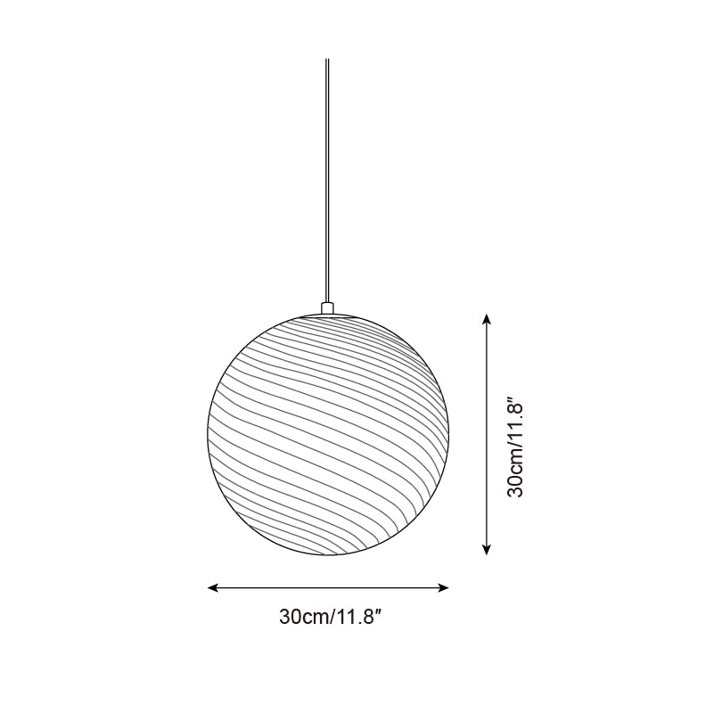 Pendant Lamp Retro with Swirl Glass Globe Shade
