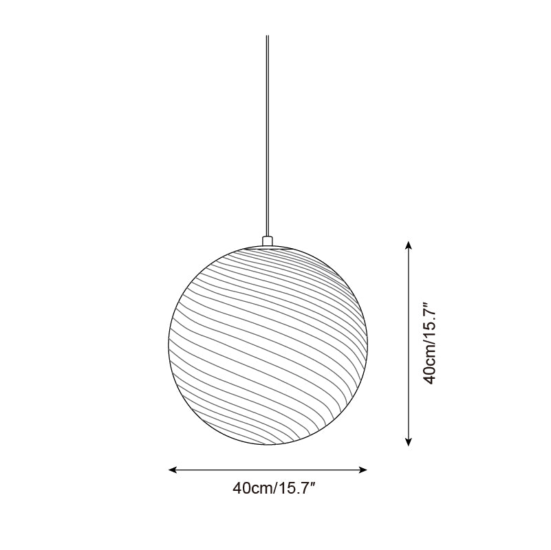 Pendant Lamp Retro with Swirl Glass Globe Shade