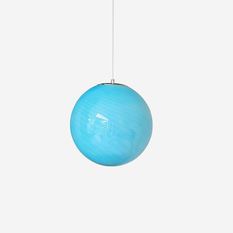 Pendant Lamp Retro with Swirl Glass Globe Shade
