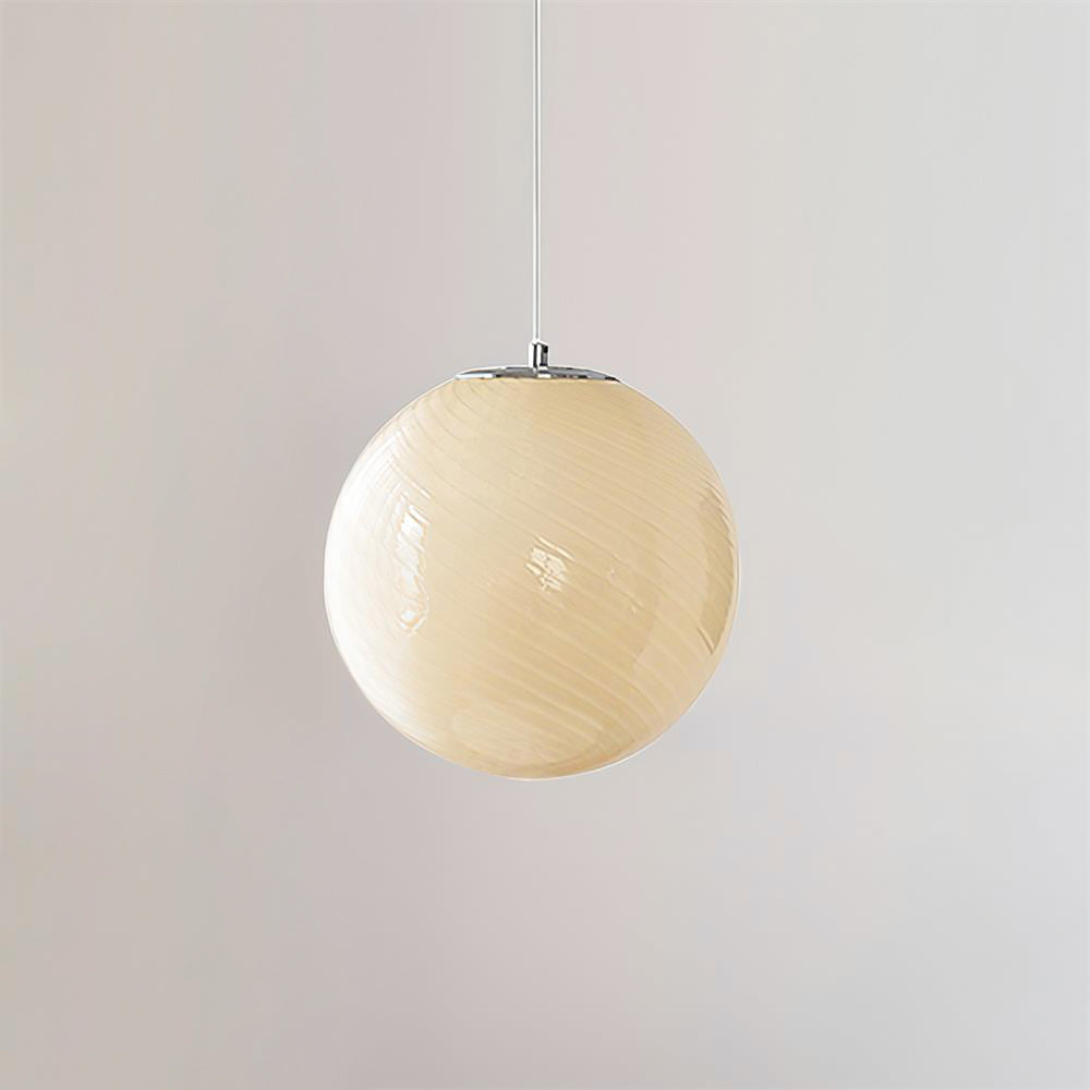 Pendant Lamp Retro with Swirl Glass Globe Shade