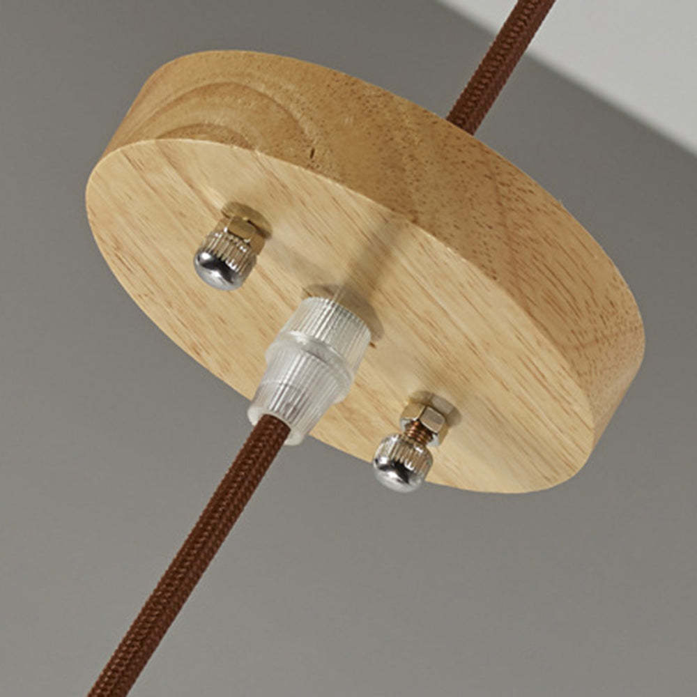 Pendant Lamp Scandinavian Birdcage Wood Shade with 3-Colour Bulb Included