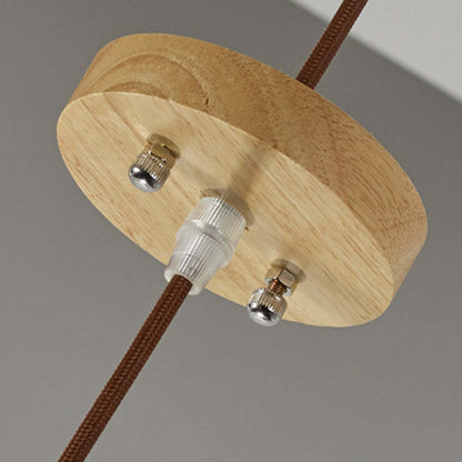 Pendant Lamp Scandinavian Birdcage Wood Shade with 3-Colour Bulb Included