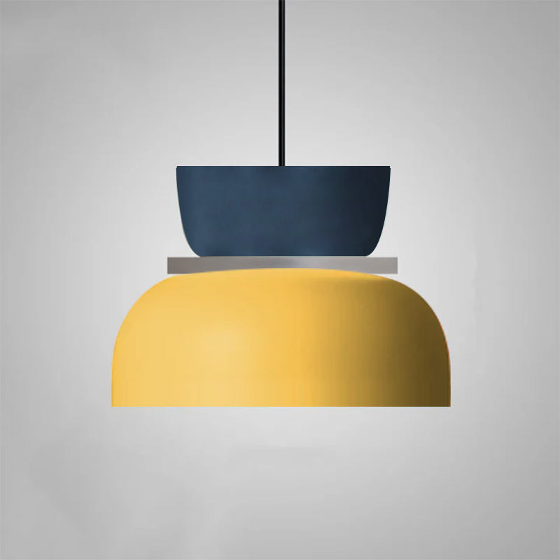 Pendant Lamp Scandinavian Stacked Two-Tone Dome Design with Adjustable Cable