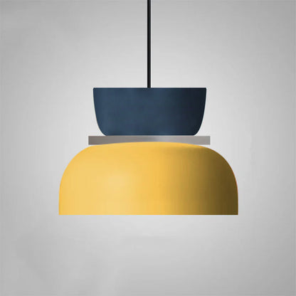 Pendant Lamp Scandinavian Stacked Two-Tone Dome Design with Adjustable Cable