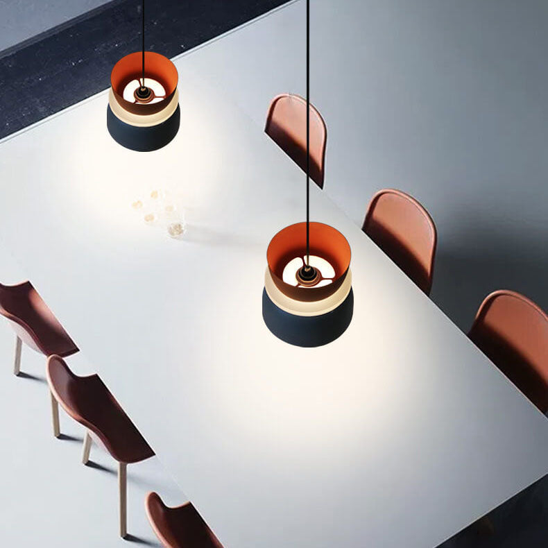 Pendant Lamp Scandinavian Stacked Two-Tone Dome Design with Adjustable Cable
