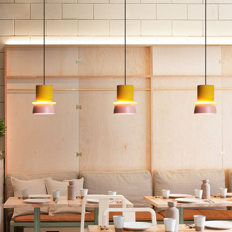 Pendant Lamp Scandinavian Stacked Two-Tone Dome Design with Adjustable Cable