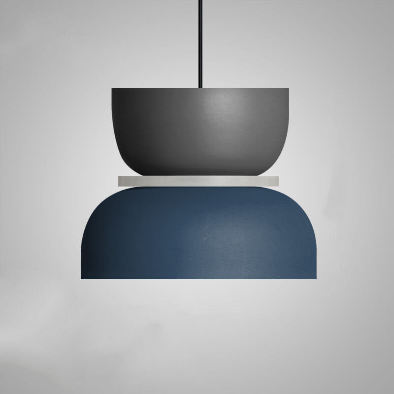 Pendant Lamp Scandinavian Stacked Two-Tone Dome Design with Adjustable Cable