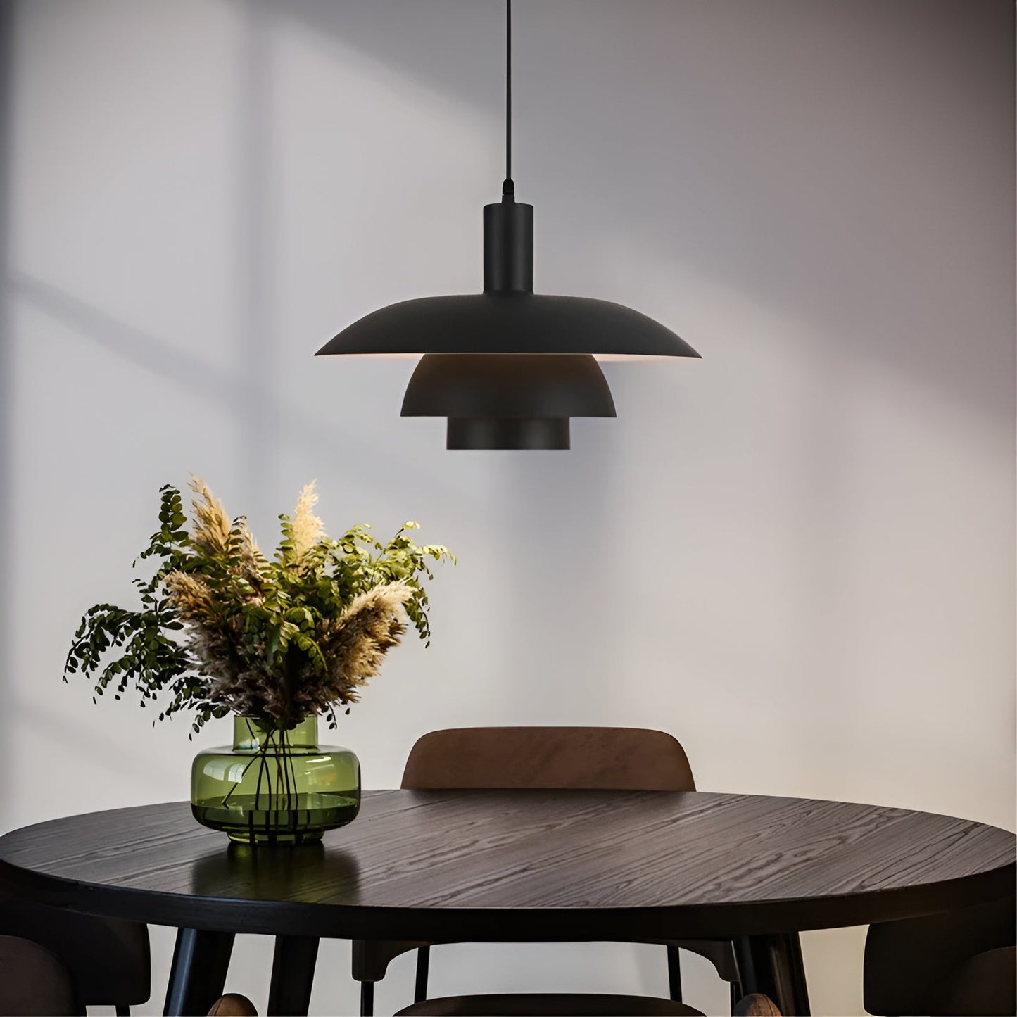 Pendant Lamp Scandinavian Style with Triple-Tier Shade and Rotary Dimmer Switch