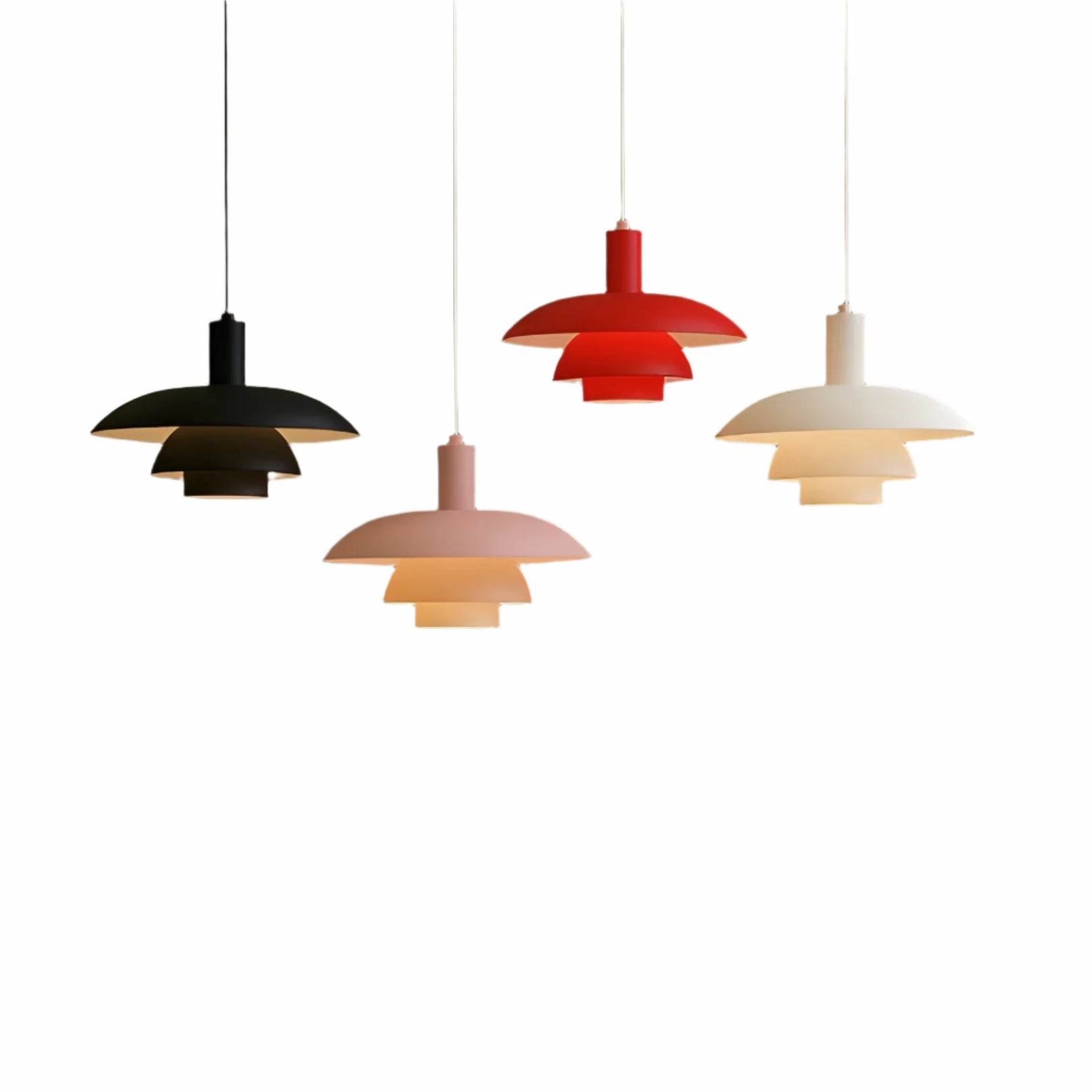 Pendant Lamp Scandinavian Style with Triple-Tier Shade and Rotary Dimmer Switch