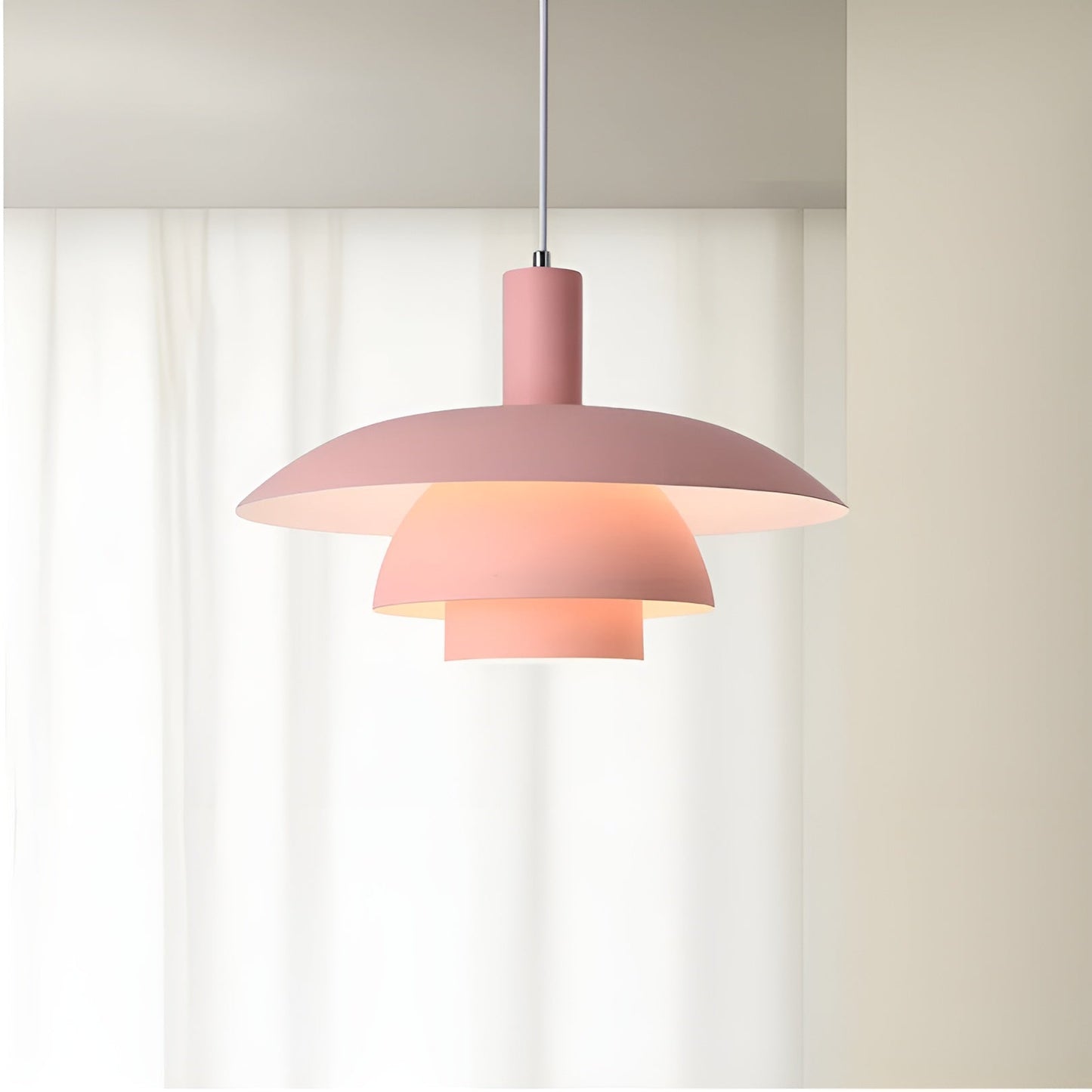 Pendant Lamp Scandinavian Style with Triple-Tier Shade and Rotary Dimmer Switch