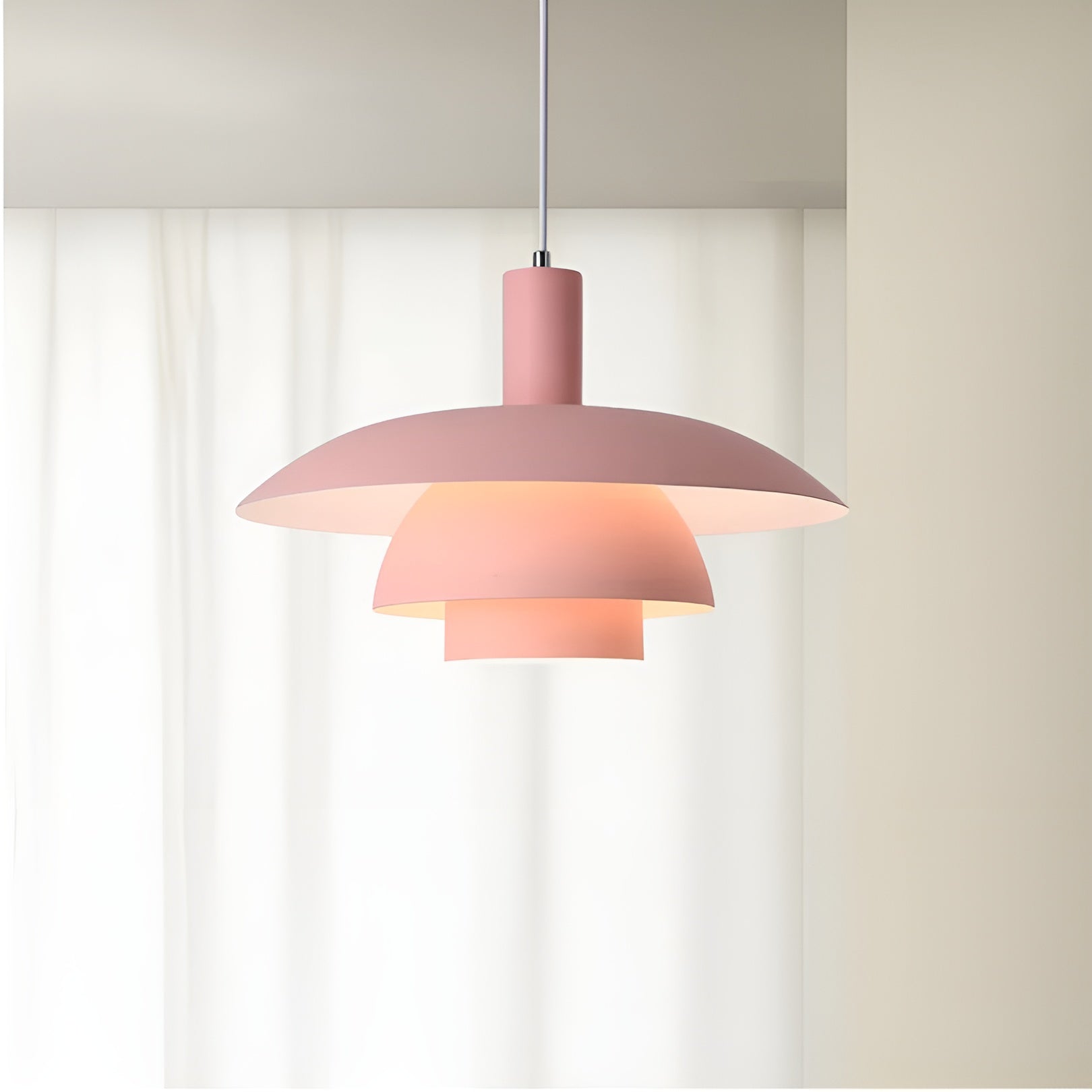 Pendant Lamp Scandinavian Style with Triple-Tier Shade and Rotary Dimmer Switch