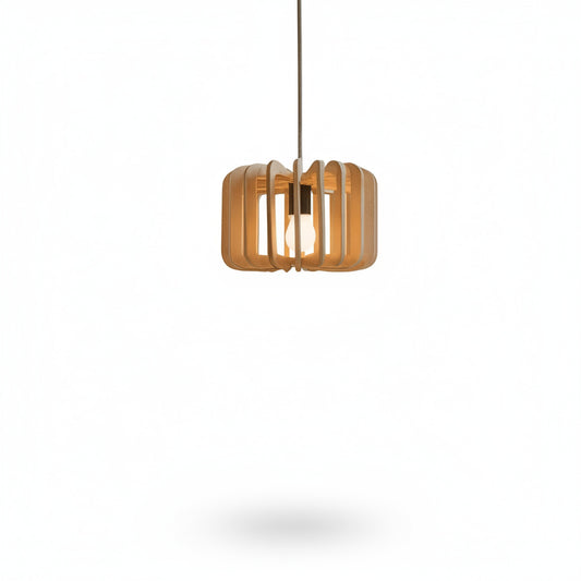 Pendant Lamp Scandinavian with Acoustic Felt Shade and Slatted Design