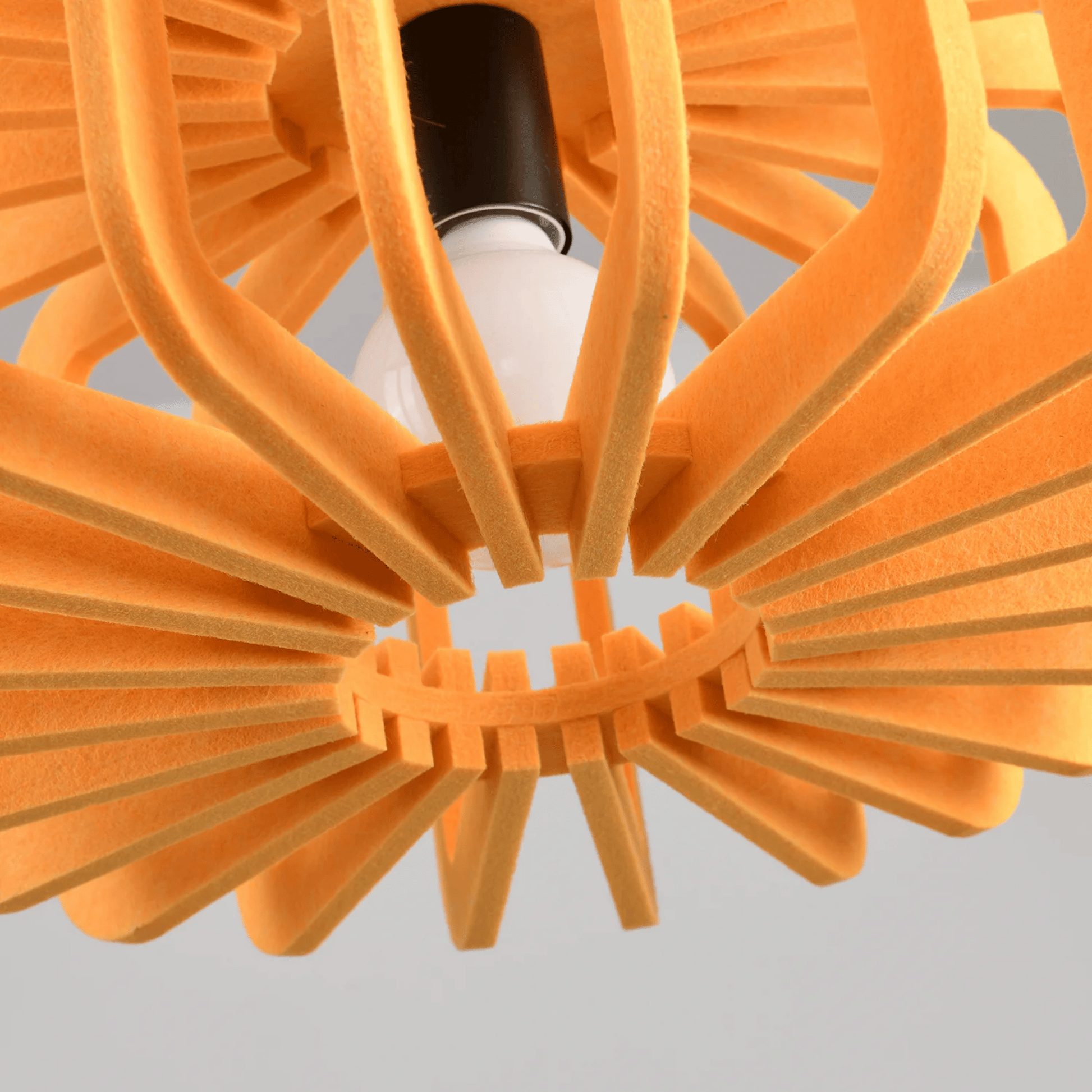 Pendant Lamp Scandinavian with Acoustic Felt Shade and Slatted Design