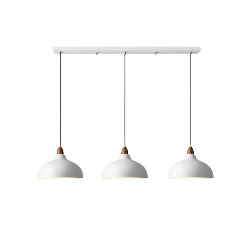 Pendant Lamp Scandinavian with Dome Shade and Wood Detail