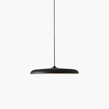 Pendant Lamp Scandinavian with Flat Round Shade and Integrated LED