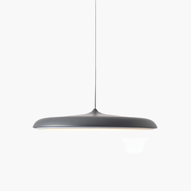 Pendant Lamp Scandinavian with Flat Round Shade and Integrated LED