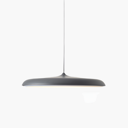Pendant Lamp Scandinavian with Flat Round Shade and Integrated LED