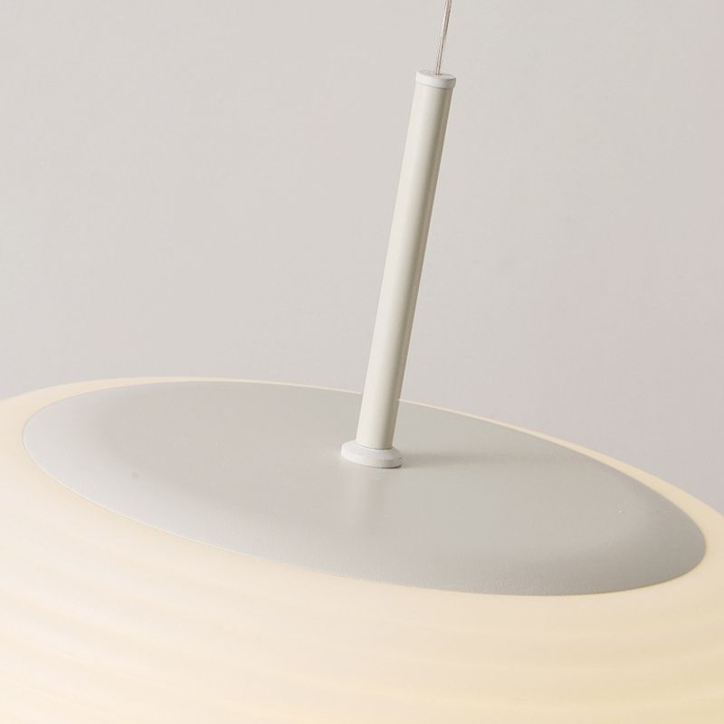 Pendant Lamp Scandinavian with Ribbed Oval Shade and Adjustable Cord