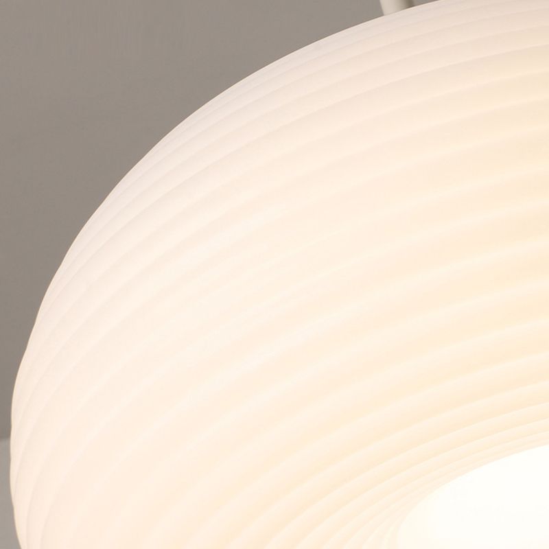 Pendant Lamp Scandinavian with Ribbed Oval Shade and Adjustable Cord