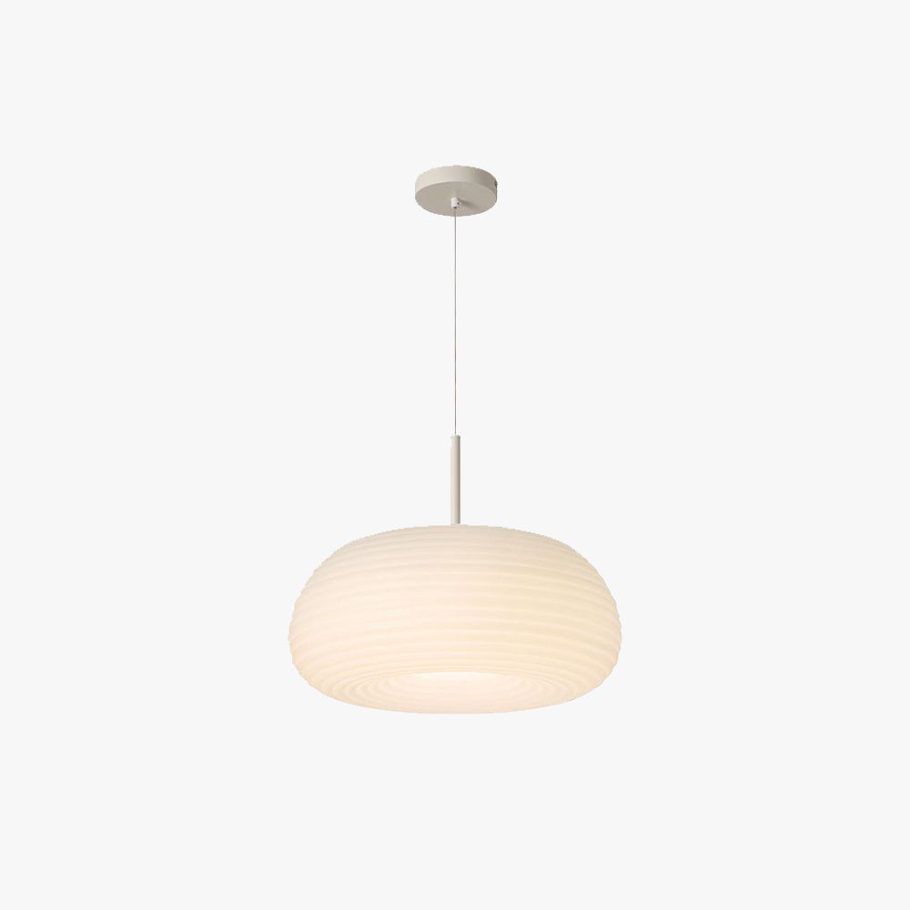 Pendant Lamp Scandinavian with Ribbed Oval Shade and Adjustable Cord
