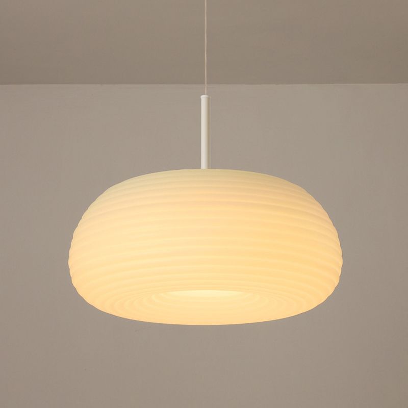 Pendant Lamp Scandinavian with Ribbed Oval Shade and Adjustable Cord