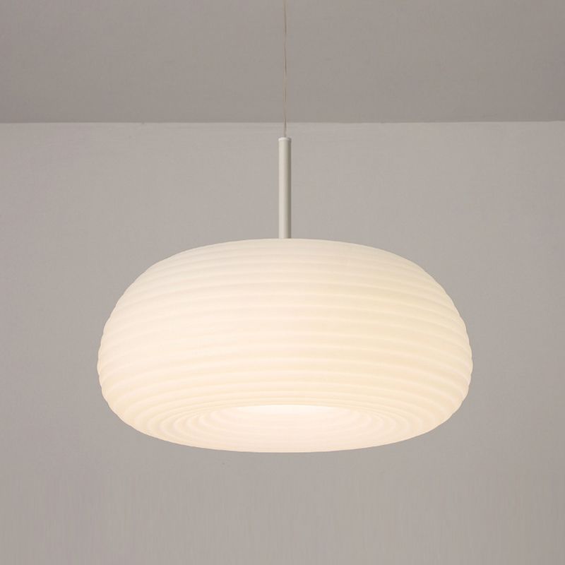 Pendant Lamp Scandinavian with Ribbed Oval Shade and Adjustable Cord
